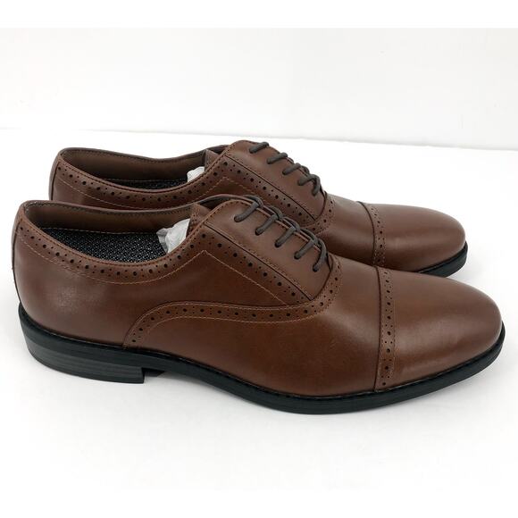 FAIRLANE & SONS Mens Feawin Flex Oxford Shoes Size 13 Tan Brown Leather NWOB - Picture 1 of 10